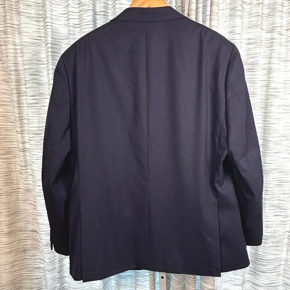 Alfani Blazer Navy Blue Mens 44S Slim Fit Recycled Blend EUC
